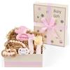 BebeDeParis Regalo Neonato Maschio Femmina con Massaggiagengive | Spazzola e Termometro | Cestino Ideale per una Cura Completa con Amore | Cesta Personalizzata (Rosa) | BebeDeParis