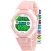 Juboos Orologio Bambina,con Cinturino Stampato e 7 Luci Colorate,Orologio Digitale Impermeabile per Bambini con Orecchie da Gatto per Ragazzo e Ragazza da 4 a 12 Anni