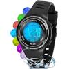 Juboos Orologio Bambina,con Cinturino Stampato e 7 Luci Colorate,Orologio Digitale Impermeabile per Bambini con Orecchie da Gatto per Ragazzo e Ragazza da 4 a 12 Anni