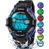 Juboos Orologio Bambina,con Cinturino Stampato e 7 Luci Colorate,Orologio Digitale Impermeabile per Bambini con Orecchie da Gatto per Ragazzo e Ragazza da 4 a 12 Anni