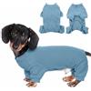 Hjumarayan Tuta per cani, pigiama traspirante con gambe, tuta elastica per cani, morbida alternativa al cono dopo l'intervento chirurgico, camicia chirurgica post-operatoria per cani di piccola taglia, blu, S
