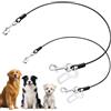 OFFCUP 2 Pezzi Cintura Sicurezza Auto per Cani, 60cm+80cm Imbracatura | per Auto Con Cavo in Corda D'acciaio a Prova Di Masticazione, Guinzaglio per Cavo Con Catena, Per Piccola, Media
