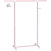 Stand Appendiabiti Ruote Attaccapanni Regolabile Estensibile Rosa Pastello LLR00