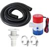 Hfgdnchva Kit Tubo per Pompa di Sentina per Barca da 1-1/8 Pollici, Pompa di Sentina Elettrica da 1100 GPH A 12 V, Tubo in PVC Anti-Attorcigliamento da 1-1/8 Pollici di Diametro e 6,5 Piedi