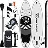 TIGERXBANG Black Tiger Collection - Tavola da SUP gonfiabile, 320 x 82 x 15 cm, con sedile per kayak, doppia pagaia e accessori, set completo per adulti e bambini