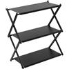 FytStycale Scaffale da Esterno Pieghevole Portatile Tavolo a Tre Ripiani Organizzatore da Cucina di Alluminio E Ferro Design Salvaspazio Adatto