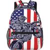KWQDOZF Zaino da motocross/dirt bike con bandiera americana da 15 pollici