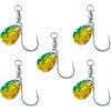 Lastdaytime Ganci senza ardiglione in nylon, 60 pezzi, misure 8-18 (oro-verde 4/0#)