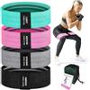 BOPIES Set 4 fasce elastiche tessute anti scivolo glutei allenamento fianchi | Fascia esercizi gambe yoga palestra domestica rimodellamento corpo