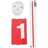 Generic Bandierina Golf Asta Foro Segnaposto Bandierina Tessile Visibile in Ghisa E Struttura a Tre Sezioni Smontabile con, Asta Da Golf In Ferro A Tre Sezioni Con Coppa Da 4 Pollici A 3 Fori