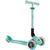 GLOBBER JUNIOR Foldable Lights - Monopattino 120/80 mm, ABEC 9, 3 ruote, ruote luminose LED, verde menta