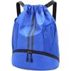 Generisch Borsa sportiva con coulisse, blu, in poliestere, scomparto per scarpe, unisex, ideale per calcio, basket e allenamento, Celeste., Wie dargestellt, Rétro
