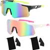 Carreuty 2 occhiali da sole sportivi da ciclismo, unisex, protezione UV 400, polarizzati, per ciclismo, guida, corsa, golf