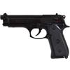 Generico Pistola softair a molla, corpo in metallo, guancette polimero, nero, caricatore estraibile, calibro 6 mm, replica pistola airsoft,100 pallini inclusi, colore nero, potenza 0,9 joule
