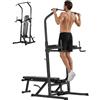 HOMCOM Power Tower Pieghevole, Panca Piana Regolabile, Rack Palestra, Nero