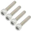 Amosfun Vite per Tappo Serie Sterzo Bici in Acciaio Inox Argento 4 Pezzi
