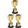 DIYEAH 3 Pezzi Mini Coppa in Plastica Oro per Premiazioni e Studenti, Coppa Piccola Elegante e Motivazionale per Feste e Decorazioni Bomboniere Riutilizzabile