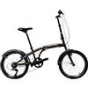 CLOOT Bicicletta Pieghevole Iconic Urbano Leggera Città cambio 6 Velocità Telaio Leggero Ruote 20 Pollici Sella Ergonomica Regolabile Luci Parafango Uomo Donna uso Quotidiano (MARRONE)