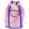 Lopheco Borsa da spiaggia grande con coulisse in rete: borsa portatile leggera for piscina, viaggi e uso quotidiano(Light green)