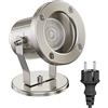 ledscom.de Faretto da giardino a LED MIBU per uso esterno, acciaio inox, incl. lampada GU10 5,473W 468lm 30° bianco caldo