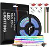 SEZO WS2814 RGBW IC COB LED Striscia 5M 896LEDs/m ad Alta Densità DC24V 10mm RGB+NW(Bianco Naturale) Dimmerabile Striscia Luminosa IP30 non Impermeabile per Decorazione di Interni Progetti fai da