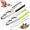YIZWINS Schiaccianoci Set di 4 pezzi, Schiaccianoci, schiaccianoci, in acciaio inox, con 2 tagliatocci, impugnatura antiscivolo, per nocciole del Brasile, manico sicuro