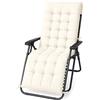 IlGruppone Cuscino Imbottito Universale per Sedia Relax Zero Gravity e Sdraio 155x55 cm con Laccetti di Fissaggio - Panna