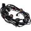 Generico CATENA CATENARIA LUMINOSA 10 METRI NERA PER 10 LAMPADINE LED E27 DA ESTERNO IP65