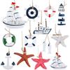 JSMTKJ Decorazione da appendere marittima, 13 PCS Kit di Decorazione Nautica | Mini Decorazione Da Spiaggia per la decorazione della parete di casa