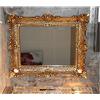 Lnxp Specchio da parete con cornice barocco, in oro, 56 x 46 cm, stile opulento rinascimentale