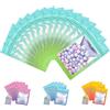 Plaphy 100 Sacchetti Mylar in Alluminio con Finestra,Blu e Verde,10x15cm | Buste Mylar Ermetiche per Alimenti, Bustine con Foro di Sospensione per Confezionamento, Conservazione,Vendita al Dettaglio