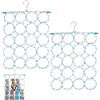 Kufeiper 2Pcs Appendino Porta Sciarpa,Pieghevole Leggero Ganci Per Scialli con 20 Fori,Portacravatte Da Armadio,Organizzatore Sciarpe per Stoccaggio Organizzato di Sciarpe e Scialli (Colore Casuale)