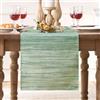 DecorMommt Runner da Tavolo in Stile Rustico Verde Salvia Runner da Tavolo in Strisce Retrò Decorazione Lavabile Tovaglia In Lino per Tavolino da Caffè, Feste, Matrimoni 40 cm x 140 cm