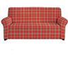 Russo Tessuti Copridivano Salvadivano Scozzese Tartan Natale Country Rosso Verde Elastico Soft 3 posti Scozzese