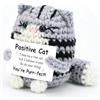 Smlper Regalo positivo, gatto, portafortuna per gatti, animali di peluche all'uncinetto, regalo di supporto emotivo, regalo di compleanno per donne