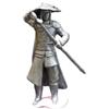 Generic Statuette in miniatura in ottone nero per arti marziali cinesi, guerriero spadaccino, statua di uomo, scultura artigianale, ornamento da scrivania, decorazione per casa, sabbia, tavolo, studio