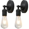 JIMUBEAM Applique industriale in metallo, 2 Pack su e giù Lampade da parete per bagno, E27 Lampada da parete per interni per corridoio Sala da pranzo Cucina Camera da letto