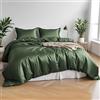 LINENWALAS Set di biancheria da letto in bambù biologico 100% 4 pezzi, Set di biancheria da letto in seta fresca e morbida king size - 1 copripiumino, 1 lenzuolo con angoli elasticizzati e 2 federe