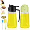 GUOYIHUA 2 spruzzatori per olio 2 in 1, 470 ml, spruzzatore per olio da cucina con spazzola per olio/spazzola per la pulizia, spruzzatore per olio nero/verde per cucinare, grigliare, cuocere,