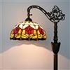 Blivuself Lampada da terra Tiffany Lampada da terra vintage Lampada da terra in vetro colorato in stile tulipano rosso ad angolo rustico lampada da terra a collo di cigno con angolo regolabile per l'arredamento