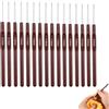 AUGTYRLV Aghi all'Uncinetto Professionali 16 Pezzi Kit Ferri da Uncinetto in Acciaio Inossidabile da 0,5 mm a 2,2 mm con Manici Ergonomici Morbidi per Lavoro a Maglia Dreadlock Cucito e Hobby Creativi