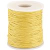 PH PandaHall PandaHall, Cordoncino in cotone cerato, 100 m/ rotolo di corda di cotone intrecciato da 1 mm per la creazione di gioielli fai da te (dorato)