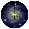 Funlucy Orologio da parete decorativo silenzioso senza ticchettio spazio esterno galassia rotondo moderno orologi in legno per camera da letto soggiorno casa ufficio scuola decorazione artistica da