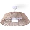 Sulion - Ventilatore da soffitto GEMA con schermo in iuta | Motore DC silenzioso | Luce LED CCT regolabile 18 W | Funzione estate-inverno, Naturwind e timer | Interno ed esterno IP44