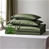 LINENWALAS Set di lenzuola per letto matrimoniale, 300 numero di fili 100% bambù, set di lenzuola matrimoniali in rasatello rinfrescante, set lenzuola di seta con 1 lenzuolo con angoli, 1 lenzuolo