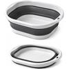 Generic Palangana - Bacinella pieghevole grande, 10 l, 36,5 cm, in silicone TPR + PP, secchio multiuso per pulizia, campeggio, lavanderia, cucina e viaggi