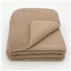 TEXTILE COLLECTION Plaid Tibet con Pelo Lungo e Interno Agnellato - Caldo, Morbido e di Design (Beige, Matrimoniale)