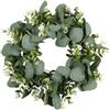Kinesgsg Ghirlanda di Eucalipto Artificiale, 30 cm Verde Ghirlanda Porta Ingresso, Decorazione Porta Ingresso, Ghirlandas Primavera Estate, Fuoriporta per Matrimonio, Festa, Giardino, Finestra, Camino