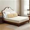 ClevaHome Lenzuolo con Angoli Matrimoniale in Raso 160x200,3 pz, Beige | Set 3 pezzi: 1 lenzuolo con angoli e 2 federe 80x80 cm, in poliestere satinato liscio, certificato OEKO-TEX Standard 100