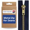 Giddy Square Cerniera per jeans blu navy, 12,5 cm, cerniera in metallo per riparazioni e artigianato di jeans, ricambio durevole per cerniere da cucito Giddy Square